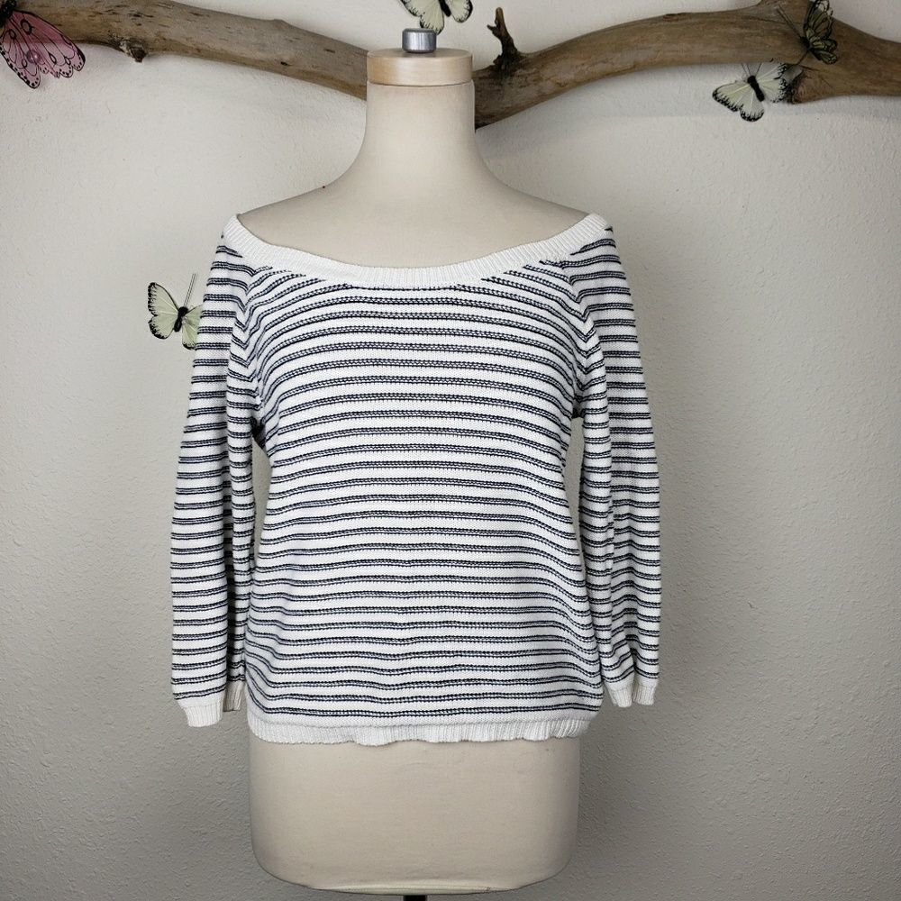 Springfield navy and white striped cardigan